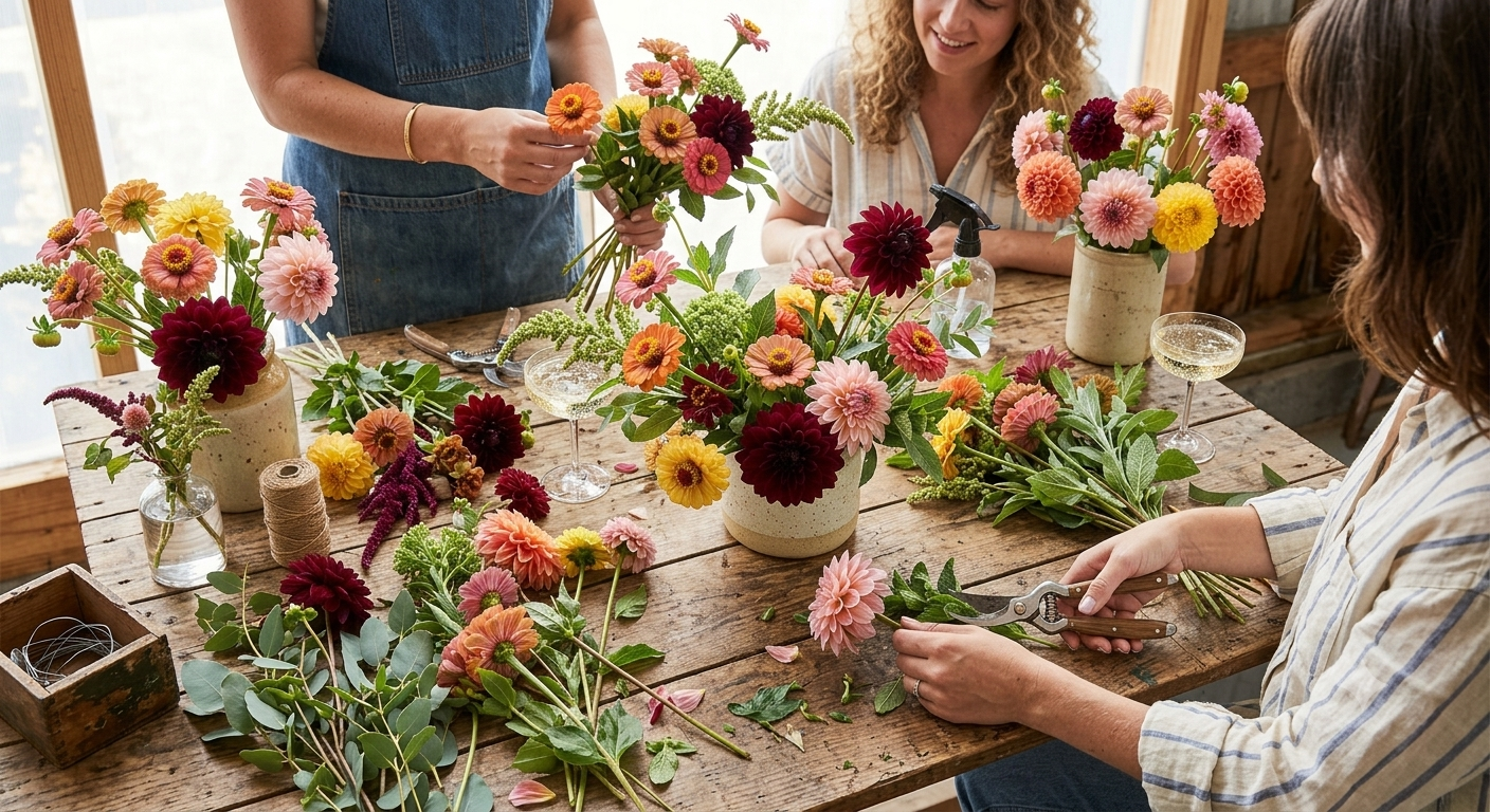 Bubbles and Blooms: A Premium Floral Design Workshop
